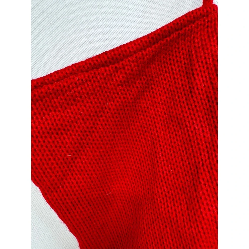 Holiday‎ Time Red Knit Christmas Stocking M Monogram 18